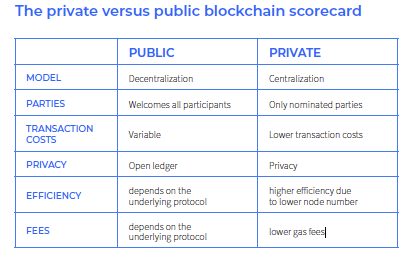 private versus public blockchain